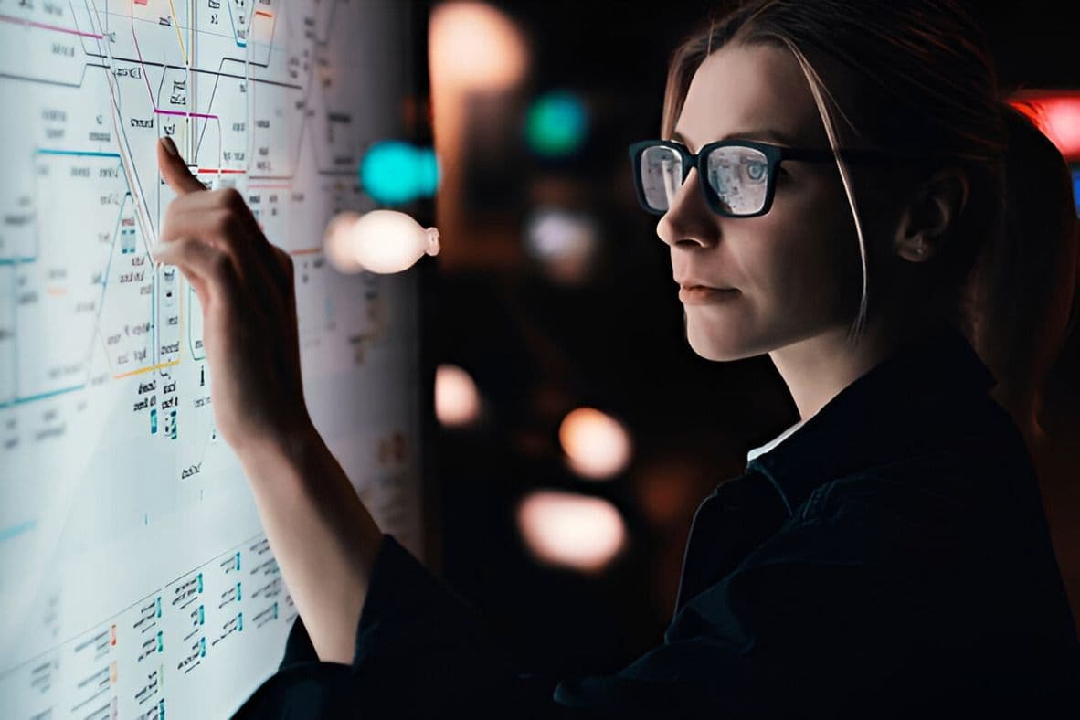 Security professional monitoring live travel risk intelligence